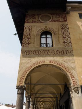 Vigevano, Pavia, Lombardy, İtalya Piazza Ducale 'deki tarihi binalar