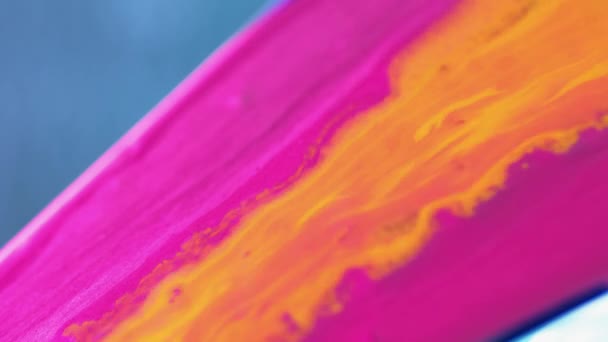 Tintenhintergrund Malen Sie Bewegung Fantasieströme Leuchtend Rosa Gelb Blau Lila — Stockvideo