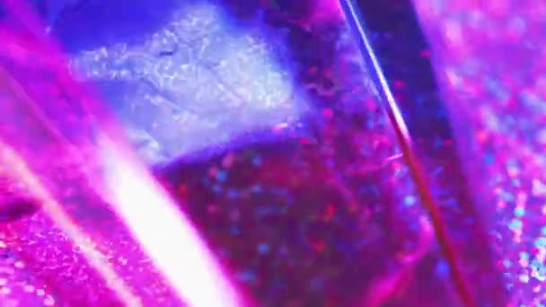 Contexte Abstrait Réfraction Légère Des Confettis Holographiques Parti Prisme Cristal — Video
