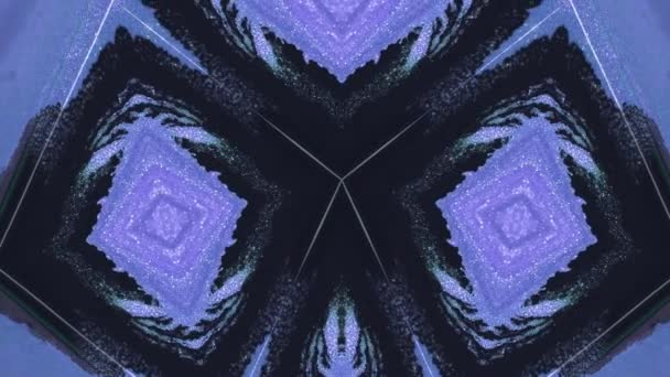 Abstracte Achtergrond Inktcaleidoscoop Creatieve Schilderkunst Hypnotische Glinsterende Vloeistof Paars Wit — Stockvideo