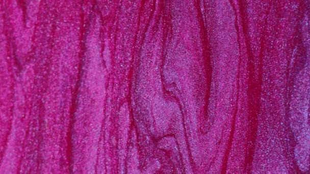 Goteo Líquido Brillo Flujo Pintura Magenta Color Rosa Brillante Brillante — Vídeos de Stock