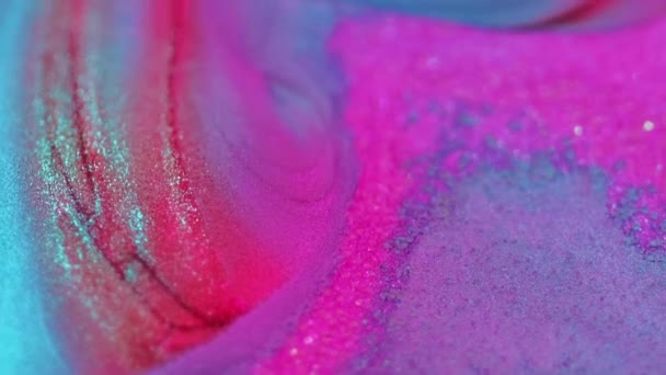 Abstrakter Hintergrund Glitzerfarbe Flirrender Fluss Glamourös Funkelnde Dekorative Blau Rosa — Stockvideo