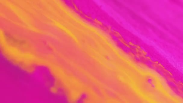 Inkt Achtergrond Verf Motie Fantasie Stroom Helder Roze Geel Paars — Stockvideo