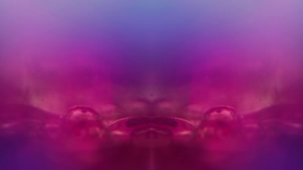Bolle Fluide Neon Sfondo Sfocato Sfocatura Magenta Rosa Blu Viola — Video Stock