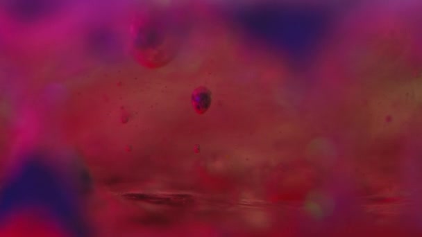 Caída Espuma Color Textura Fluida Gel Burbujas Aceite Desenfocado Brillante — Vídeos de Stock