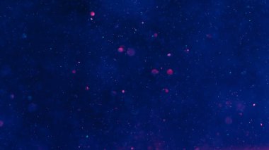 Soyut arkaplan. Baloncuk sıvısı. Su altı etkisi. Mor sıvı ve hava yukarı doğru yüzüyor. Odaklanmış bokeh ışık parıldayan parçacıklar pürüzsüz hareket ediyor..