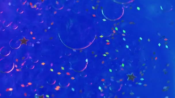 Flirrender Flüssiger Hintergrund Flüssige Glitzertinte Blasen Treten Auf Luftkugeln Strahlend — Stockvideo
