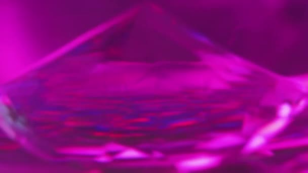 Kryształowe Tło Refrakcja Kamienia Diamentowy Blask Kolorowa Tęcza Lśniąca Obracającym — Wideo stockowe