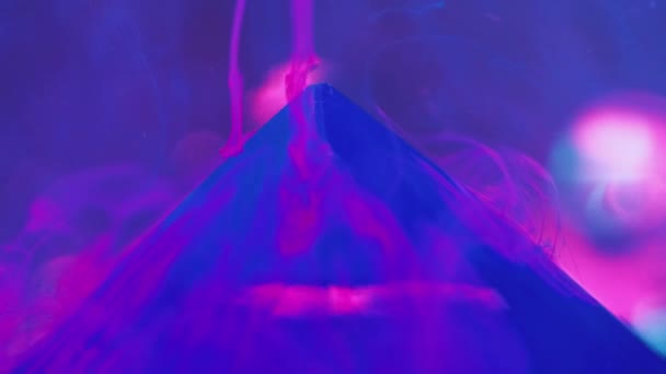 Water Rook Achtergrond Inkt Wervelt Haze Effect Neon Roze Blauwe — Stockvideo