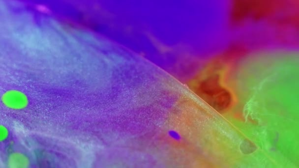 Блестящий Туман Цветной Градиент Распущенная Неоновая Фиолетовая Сине Зеленая Мерцающая — стоковое видео