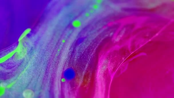 Блестящая Волна Тумана Неоновый Градиент Размытие Фиолетовый Синий Розовый Зеленый — стоковое видео