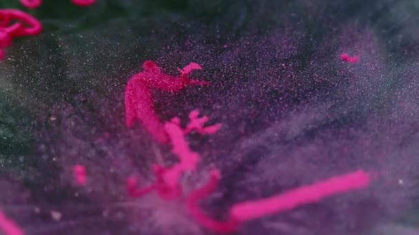 Tinte Deja Caer Fondo Agua Tinta Brillante Color Rosa Glamuroso — Vídeos de Stock