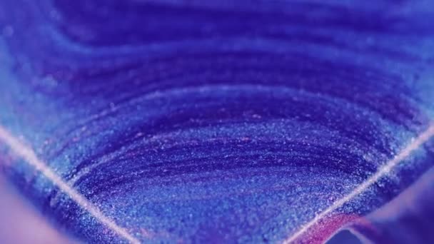 Paint Flow Hintergrund Glitzertinte Tropft Abstrakter Wasserfall Leuchtend Blaue Farbe — Stockvideo
