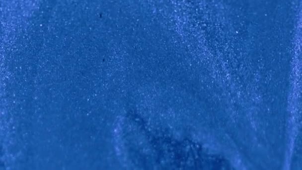 Shimmering Fluid Background Shiny Liquid Flow Lacquer Texture Trendy Blue — Stock Video