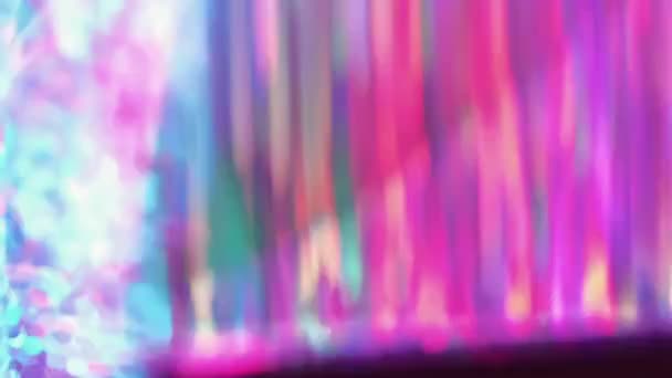 Fondo Refracción Brillo Brillante Iridiscente Prisma Caleidoscopio Neón Rosa Púrpura — Vídeos de Stock