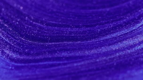 Abstracte Achtergrond Glitter Inkt Glinsterende Golf Levendige Neon Diepe Blauwe — Stockvideo