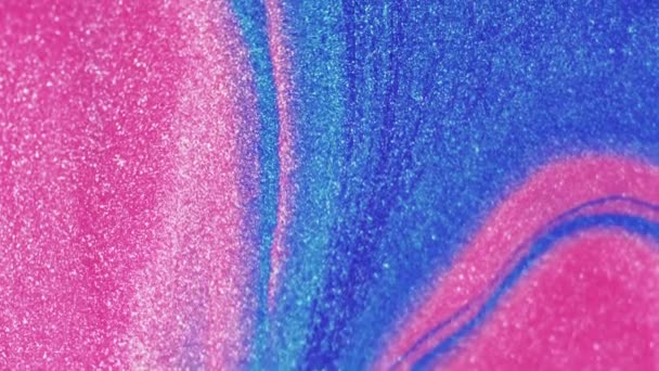 Fundo Tinta Colorida Onda Cintilante Brilhante Rosa Azul Textura Lisa — Vídeo de Stock
