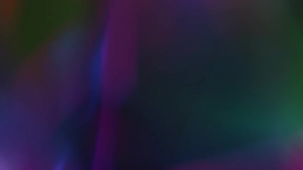 折射背景 光芒四射迪斯科灯 暗抽象艺术中的彩色蓝色紫色绿色夜店照明柔和质感 — 图库视频影像