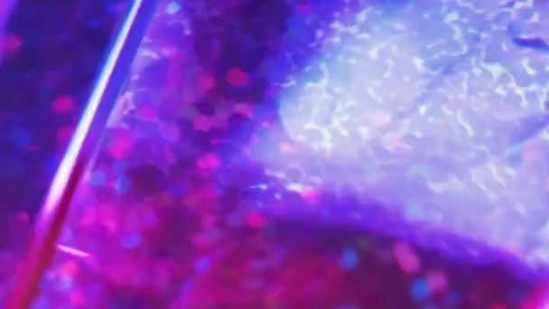 Abstrakt Bakgrund Ljusbrytning Holografisk Konfetti Party Dekorativ Kristall Prisma Med — Stockvideo