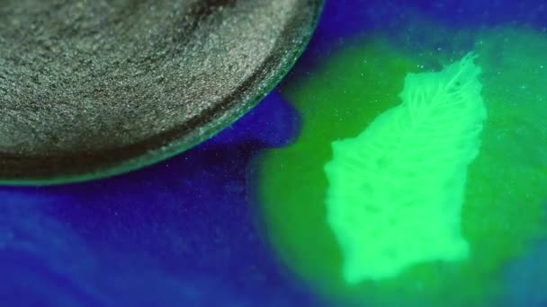 Mürekkep Karıştırma Arkaplanı Pigment Sıvısı Yüzey Lekesi Karışımı Parlak Metalik — Stok video