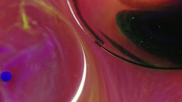 Contexte Abstrait Mélange Pigments Art Teinté Liquide Gouttes Encre Violette — Video