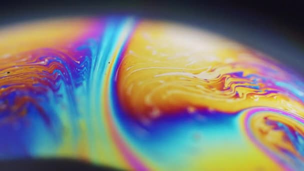 Mezcla Tinte Fluido Neón Fuga Gasolina Color Arco Iris Desenfocado — Vídeos de Stock
