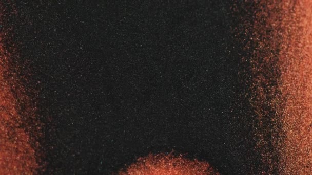 彩色纹理 闪闪发光的灰尘脱色褐色黑色粉刷框滴水波运动深色抽象艺术背景 — 图库视频影像