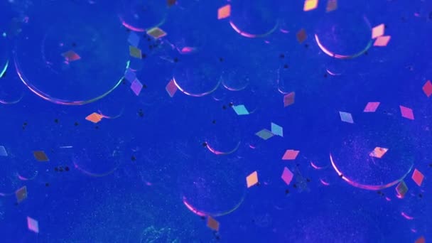 Fundo Abstrato Fluído Espumante Fluxo Fantasia Partículas Brilhantes Iridescentes Que — Vídeo de Stock