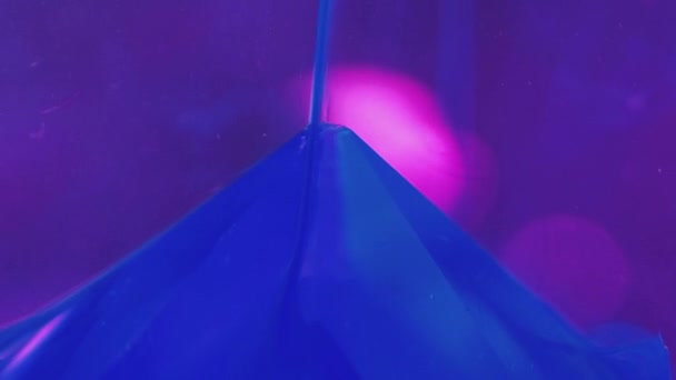Tło Przepływu Pigmentu Neonowa Chmura Jasnoniebieski Płyn Rozprzestrzeniający Się Powierzchni — Wideo stockowe