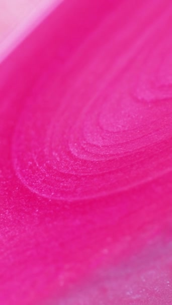 비디오 추상적인 배경입니다 페인트 반짝이는 분홍색 아름다움 장식적인 화장용 유동성 — 비디오