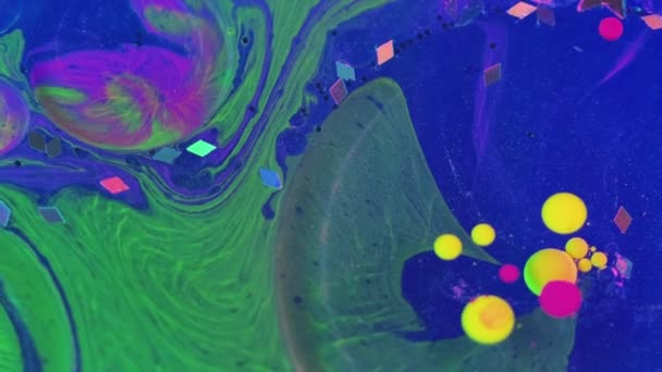 Fond Mélange Encre Pigment Liquide Surface Tachée Abstraite Vibrant Jaune — Video