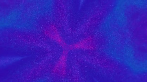 Fondo Abstracto Mezcla Brillante Caleidoscopio Tinta Fluorescente Azul Rosa Brillo — Vídeo de stock
