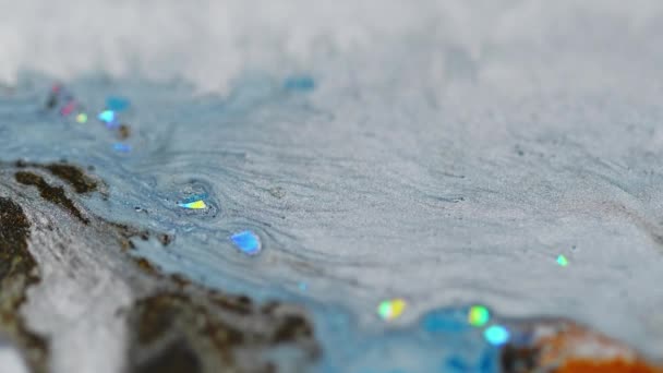 반짝이 페인트 반짝이는 분리된 유리제 유화액 — 비디오