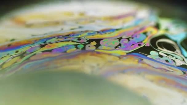 Tinta Néon Fluido Holográfico Sonho Psicadélico Cor Arco Íris Desfocado — Vídeo de Stock