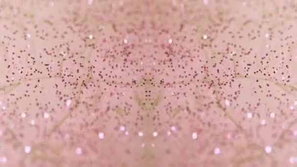 Glitter Fluido Onda Brillo Húmedo Borroso Color Rosa Brillante Partículas — Vídeos de Stock