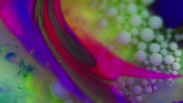 Fond Flux Encre Peinture Colorée Pigment Blot Art Boules Déversement — Video