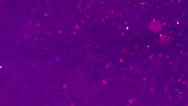Luces Bokeh Flujo Chispeante Brillo Festivo Desenfocado Multicolor Azul Púrpura — Vídeos de Stock