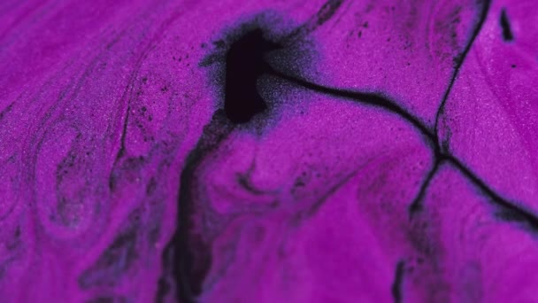 반짝이 반짝이는 분리된 자주색 빛나는 페인트 유화액 — 비디오
