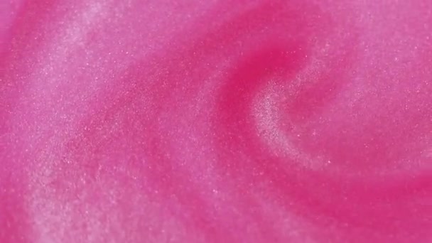 Bläck Bakgrund Skimrande Vätska Mousserande Flöde Vibrerande Rosa Glödande Spannmål — Stockvideo