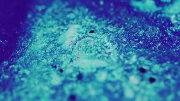 Shimmering Paint Background Glitter Pigment Decorative Liquid Mix Blue Black — Stock Video