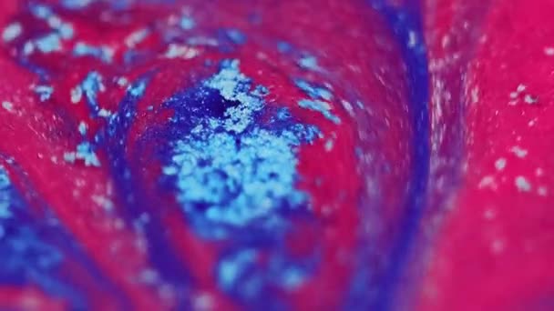 Mélange Encre Fond Peinture Tourbillonne Texture Fluide Paillettes Flux Pigment — Video