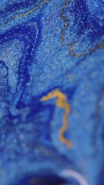 비디오 페인트 반짝이는 물방울 반짝이는 예술에 있는은 대리석 표면에 유동성 — 비디오