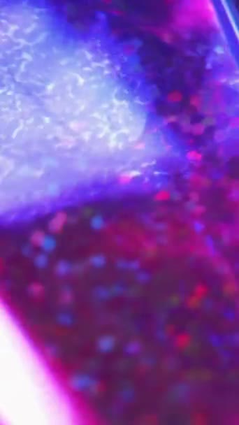 Vidéo Verticale Contexte Abstrait Réfraction Légère Des Confettis Holographiques Parti — Video