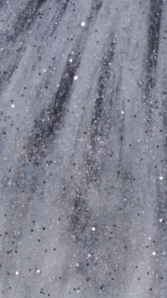 Вертикальне Відео Святковий Фон Падіння Мерехтіння Блискучий Сніг Сяючі Срібні — стокове відео