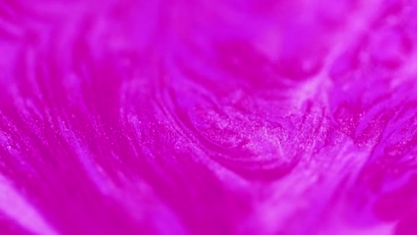 Fluido Purpurina Mezcla Brillante Textura Tinta Húmeda Desenfocado Rosa Brillante — Vídeos de Stock