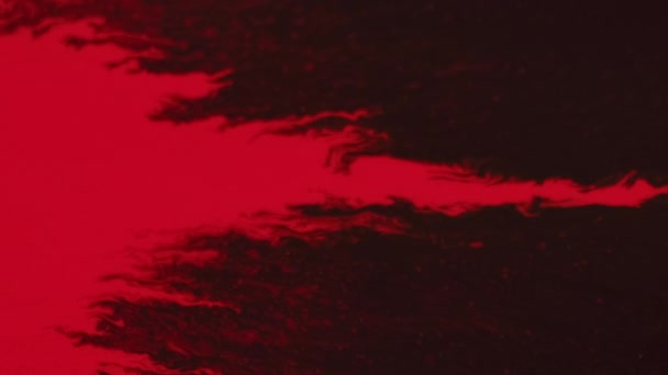 Kapání Barvy Tok Rukopisu Vlna Plamenů Červená Barva Zářící Stříkance — Stock video