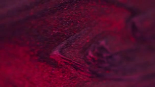 Třpytivá Tekutina Lití Inkoustem Rozostřená Neonová Záře Růžová Modrá Fialová — Stock video