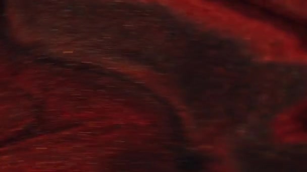 Мраморные Чернила Поток Краски Разбавленный Красный Золотистый Черный Цвет Мерцающий — стоковое видео