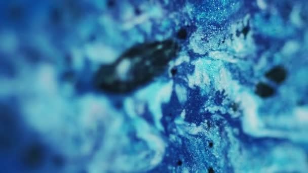 Φόντο Μελάνι Glitter Μείγμα Μπογιάς Λαμπερή Διαρροή Sparkling Μπλε Μαύρα — Αρχείο Βίντεο