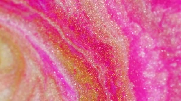 Textura Brillo Húmedo Agua Tinta Brillante Desenfoque Vívido Color Rosa — Vídeos de Stock